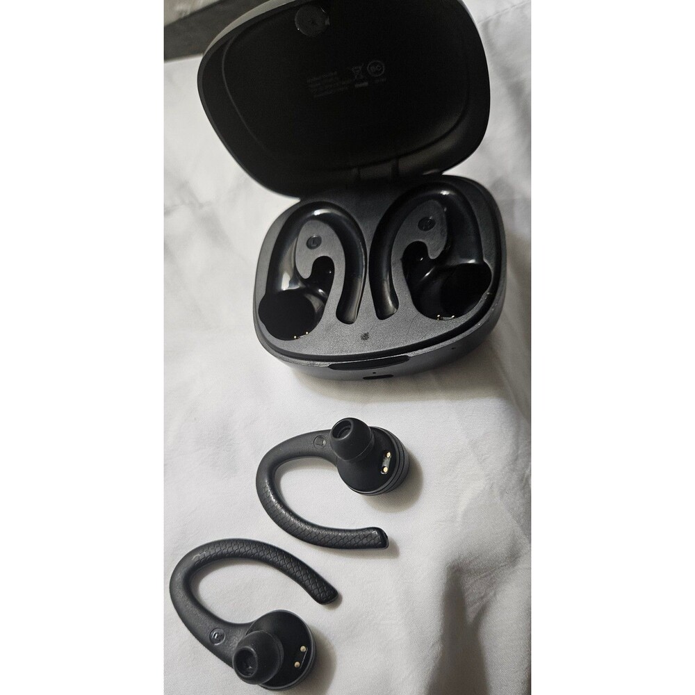 COBY CETW572 Wireless Bluetooth Earbuds Black Charging Case Ear Hook Headphones
